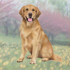 Golden Retriever standing stone coasters